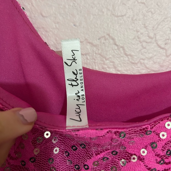 Lucy in the sky small hot pink mini dress - Picture 4 of 5